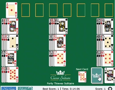 Forty-Thieves Solitaire gameplay large view
