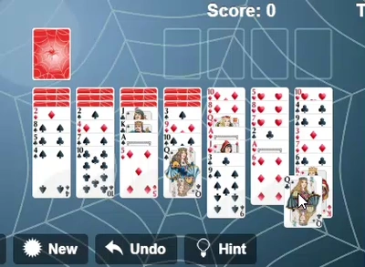 Free Spider Solitaire gameplay large view