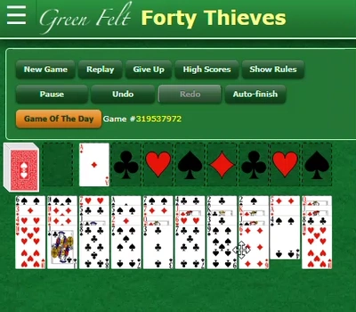 Forty-Thieves Solitaire GreenFelt gameplay large view